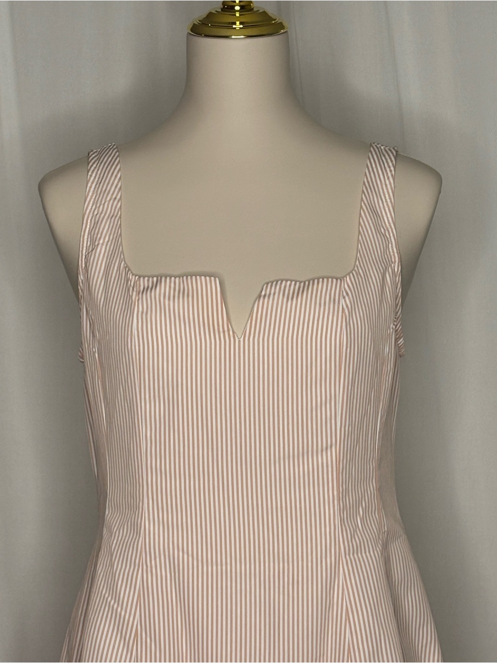 Cider Pink and White Striped Midi Dress